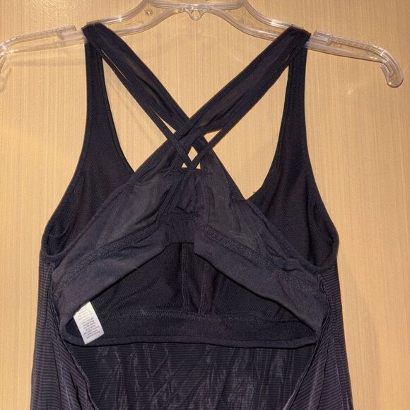 Athleta Women's Transcendence Black Stripe Tank Top Sports Bra Active Small - Picture 5 of 13